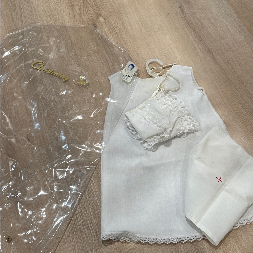Vintage “Christening Set” Phyllis Baby Wear infant 1976 girls 0-6 months